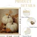 BCUANGD Vintage Fall Wall Art - Autumn Wall Decor Poster Hanger with Wood Frames, Retro Pumpkin Maple Leaf Wall Hanging Canvas Decor for Farmhouse Home Bedroom, 12x16 Inches