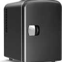 Antarctic Star 4L/6 Can Portable Mini Fridge,Personal Compact Refrigerator,Small Cooler for Food,Drinks or Skin Care, AC/DC for Bedroom, Car, Office & Dorm, Black