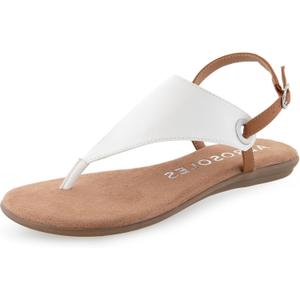 Aerosoles Womens IN CONCHLUSION Flat Sandal (White, 6)