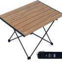 iClimb Ultralight Compact Camping Folding Table with Carry Bag (Nature - L)