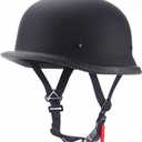 Vintage Motorcycle Half Helmet German Style Casque Moto Retro Cruiser Scooter Helmets for Adult Men Women DOT Approved (X-Large, Matte Black)