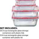 Pyrex Freshlock (4-Pack) Mixed Sized Glass Food Storage Containers Set, Airtight & Leakproof Plastic Locking Lids BPA-Free, Meal Prep Containers Set, Freezer Dishwasher Microwave Safe