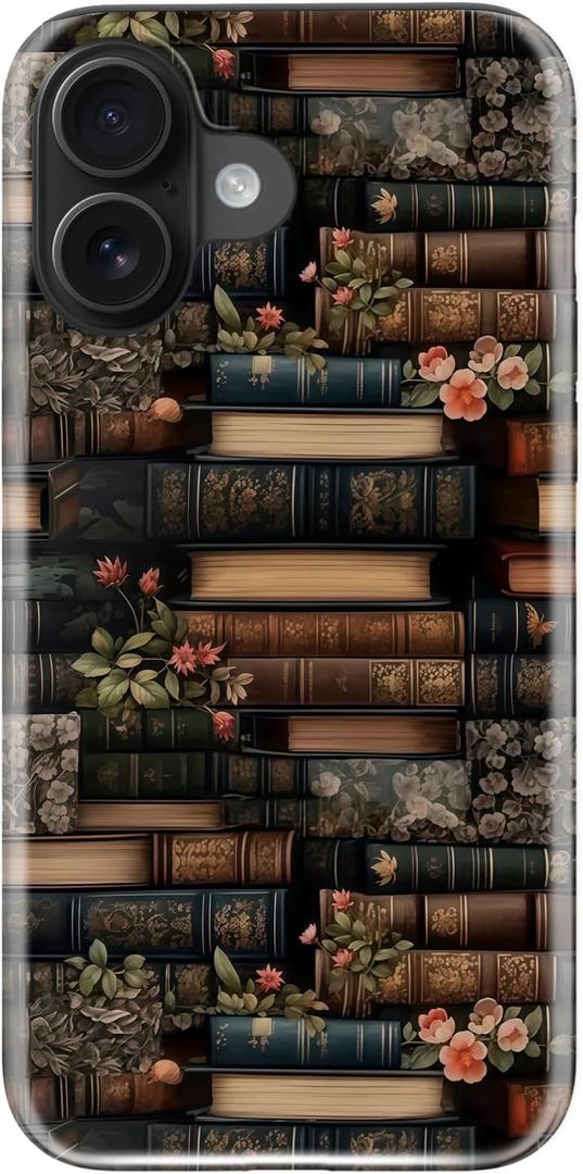 ZADORN for iPhone 16 Plus Case Cute - Wireless Charging Compatible - Dual-Layer Soft Silicone + Hard Shell - Trendy Floral Design - Glossy Phone Cover for Women - Blooms Shelves