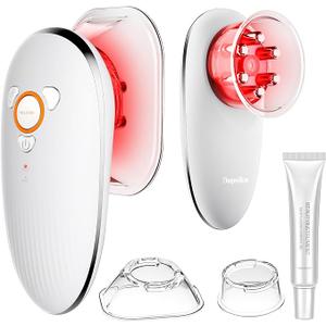Dopsikn Body Sculpting Machine with Red Light Therapy for Face & Body, Cupping Therapy, Electric Cellulite Massage Tool with 2 Cups, Gift for Women, White