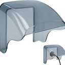 Outdoor Waterproof Outlet Cover, 2.67" x 3.25" Small Socket Protector Self Adhesive Wall Plate Cover for Single-Gang Electrical Outlets, for Duplex Receptacle (NEMA 5-15R) (Not for Oversized Plugs)