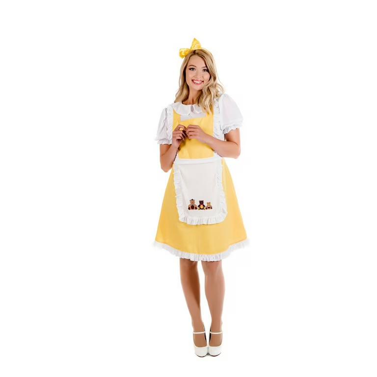 Fun Shack Women
 Goldilocks Costume Childrens Fairytale Three Bears Dress (Large)