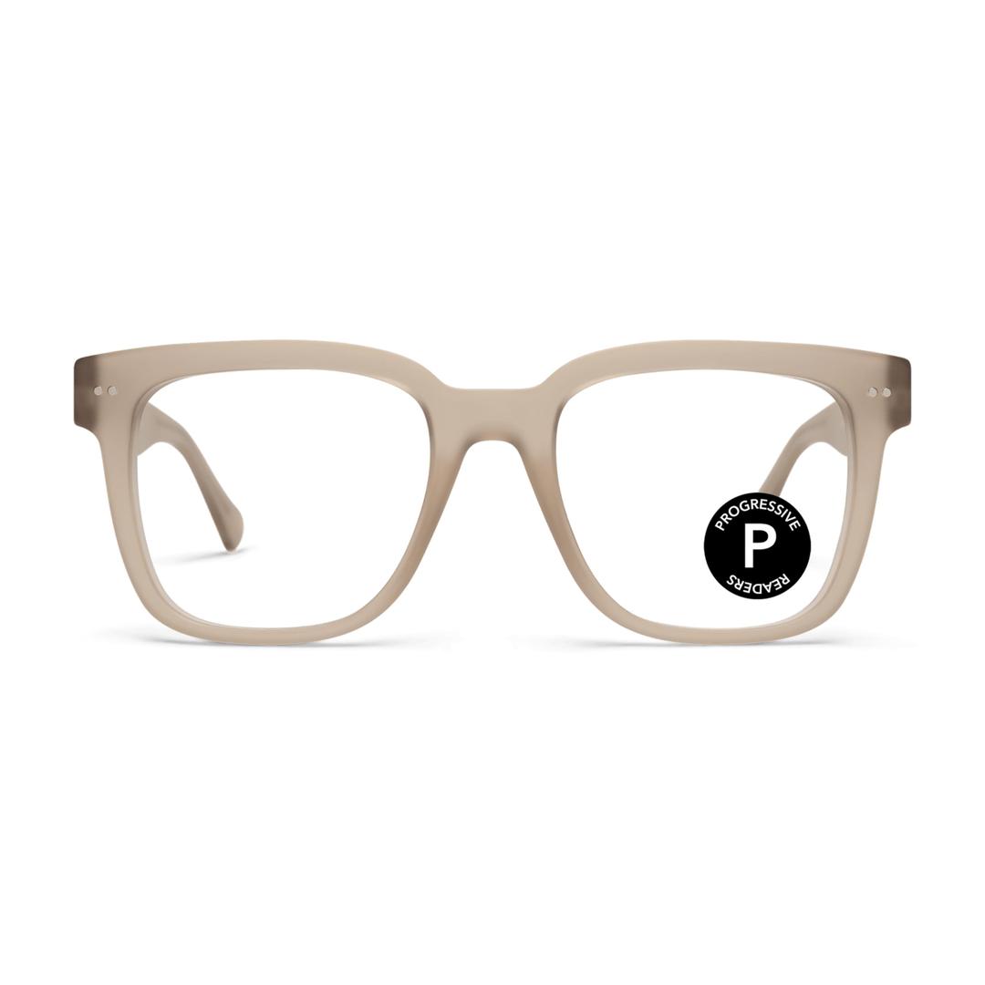 LOOK OPTIC Laurel Progressive Reader - Stylish Unisex Reading Glasses, Prescription-Quality (1.5, Taupe)