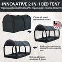 Alvantor Bed Canopy Bed Tents 2-in-1 Dream Tents Privacy Space Twin Size Sleeping Tents Indoor Pop Up Portable Frame Curtains Breathable Gray Cottage Reducing Light & Air Ventilation, 39"W x 75"L