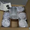 8.8OZ, 9 Pack Embossed Candle Jars for Making Candles, Empty Glass Containers with Tin Lids and Sticker Label, Warning Label for Candle Making Candle DIY Craft (Grey)