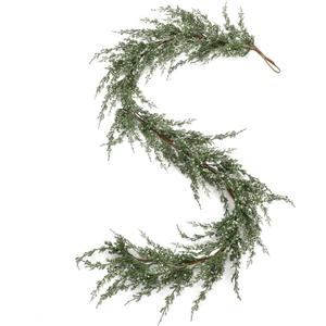 Dingion 6 Ft Real Touch Juniper Berry Garland Artificial Greenery Juniper Garland Realistic Christmas Decorations for Mantle Fireplace Outdoor Indoor Table Centerpiece Decor