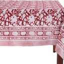 ATOSII Meraki Red 100% Cotton Tablecloth, Handblock Print Rectangle Table Cover for Kitchen Dining I Tabletop Linen I Parties, Thanksgiving, Christmas, Wedding, Fall Table Cloth 60 X 90 Inches