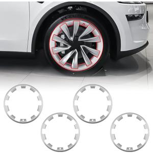 Model Y Rim Protector 20 inch Helix 2.0 2025 2026, 20" Silver Wheels Rim Protector Compatible with Tesla Model Y Accessories 2025 2026 (Refreshed Juniper Only)