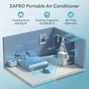ZAFRO 10000BTU Portable Air Conditioner - 3-in-1 Cooling, Dehumidifier & Fan, 3 Speed, Remote Control, 24-Hour Timer, LED Display
