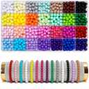 900Pcs 8mm Acrylic Round Beads for Jewelry Making, 28 Colors Rainbow Round Beads for Bracelets Making Kit Candy Color Plastic Bubble Gum Beads Pastel Loose Beads Bulk for DIY Necklace Crafts (8MM)
