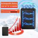 Heated Socks for Men Women - Washable, Rechargeable Cold Weather Heated Ski Socks for Fishing Skiing Hunting Hiking Skating, Christmas (Black & Gray)