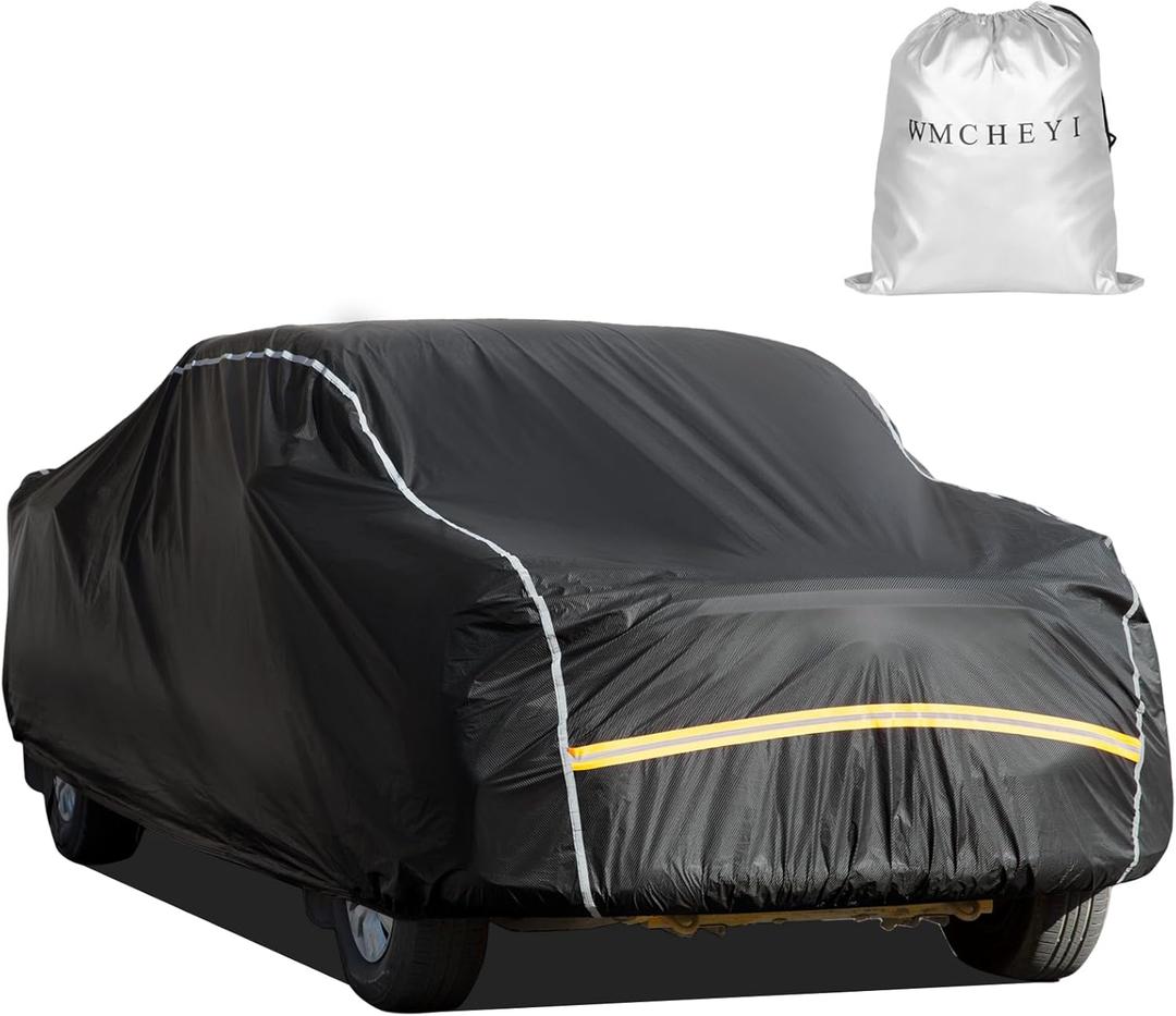 Pickup Truck Cover Waterproof All Weather, Outdoor Sun UV Rain Pickup Protection,6 Layer Heavy Duty Truck Cover, Length Up to 246 Inch(246"*79"*78") (Black)