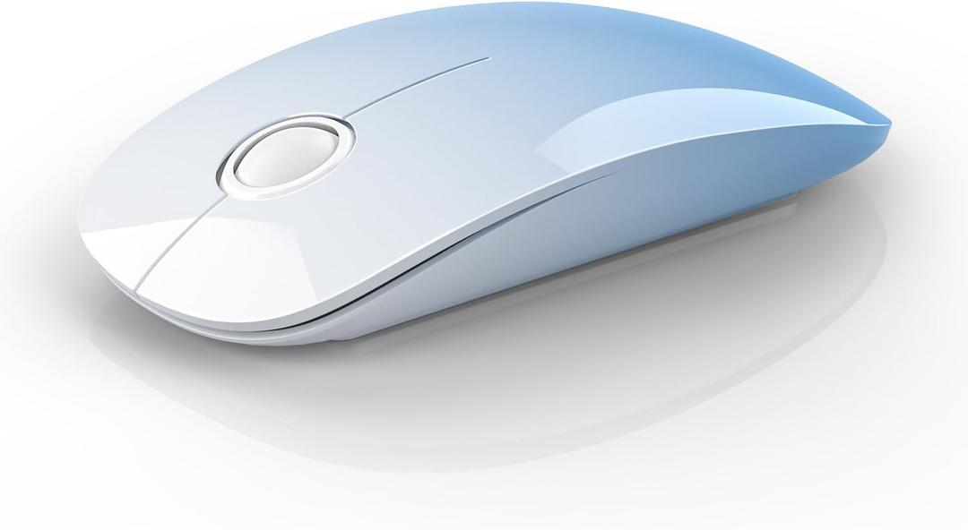 RAPIQUE Bluetooth Wireless Mouse  (BT5.1+USB) Dual Connectivity, Quiet Click, Low Power, and 1600 DPI, Portable Cordless Mouse for Laptop, MacBook Pro/Air, iPad (Gradient Sky Blue)