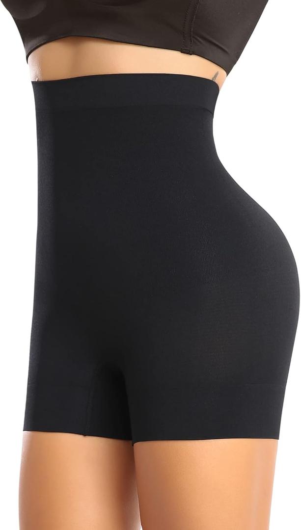 Womens Seamless Shaping Boyshorts Panties Tummy Control Underwear Slimming Shapewear Slip Shorts (Small, #A3 Black(medium Tummy Control))