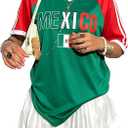 Soccer Cup 2026 Jersey Shirts for Women Mexico Jersey USA Jersey Pink Soccer Mom Tshirts Y2k V Neck Short Sleeve Top XL