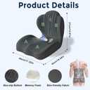Seat Cushion for Office Chair and Car, L-Shaped Ergonomic Seat Cushions,Memory Foam Orthopedic Cushion with Coccyx Hollow,Lumbar Support & Tailbone Pain Relief for Car, Truck, Home,Gaming Chair,Gray
