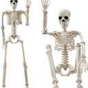 Halloween Decorations Outdoor, 2 Pack 36" Life Size Posable Human Skeleton Decor - Indoor Halloween Decor for Graveyard, Haunted House, Yard, Patio, Lawn, Garden & Spooky Party Props