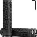 Bike Handlebar Grips, Single Lock on Bicycle Handle Bar, for BMX, Mountain, MTB, Beach Cruiser, Scooter, Folding Bike, Soft Non-Slip-Rubber Hand Grip Comfortable Ergonomic (Black)