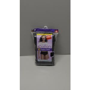 Hanes womens Cotton Brief Underwear, 10 Pack  Brief Black, 6 US