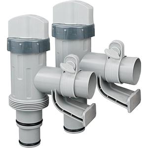 Plunger Valve with Pipe Holder Pool Hose Adapter for Above Ground Pools, Pool Pump Hose Replacement Parts (2 Pack)