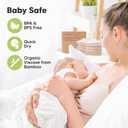 Organic Nursing Pads - 14 Washable Breast Pads for Breastfeeding, Wash Bag, Viscose Derived from Bamboo Reusable Nipple Covers for Breastfeeding Essentials, Soft & Absorbent (Neutrals, M 3.9")