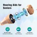 Rechargeable Hearing Aids for Seniors, Comfortable & Discreet CIC Design Hearing Amplifier, 12-Channel Digital with Noise Cancellation, Beige