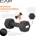 CAP Neoprene Dumbbell Pair, Non-Slip Grip, Black, 15 lb