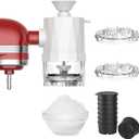 Shaved Ice Attachment for KitchenAid Stand Mixer, Snow Cone Machine for KitchenAid Make Fluffy & Light Shave Ice for Stand Mixers, 8 Molds, 2 Blades