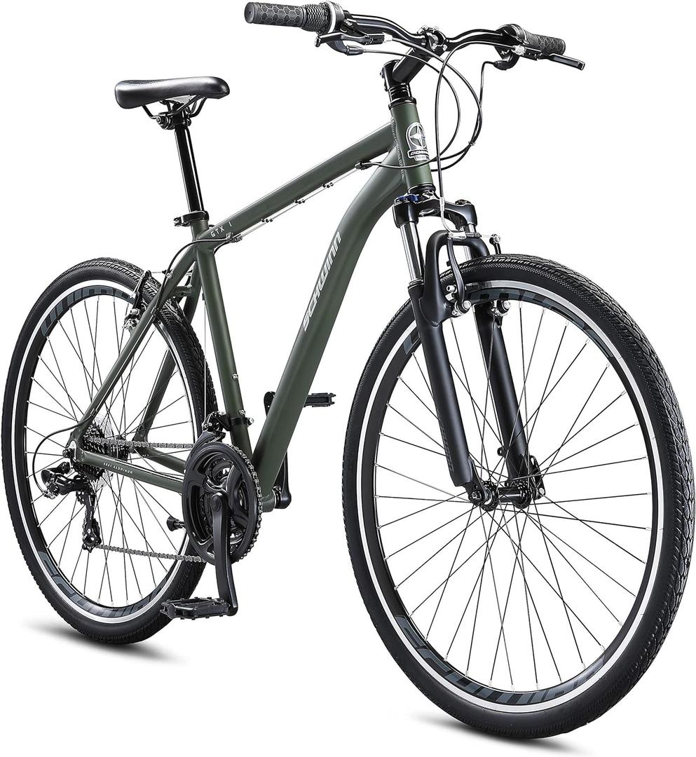 Schwinn GTX Comfort Adult Hybrid Bike, Men and Women, Dual Sport Bicycle, 700c Wheels, Step-Through or Step-Over Lightweight Aluminum Frame, 20-Inch Frame