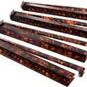 Mahjong Racks Set of 4, Tortoise Shell Acrylic Mahjong Tile Racks with Pushers, Stylish Game Night Table Decor, Gift for Women & American Mahjong Players