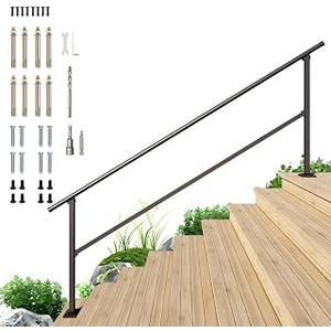 DIYHD 9 Step Handrail, Black Iron Stair Railing, Outdoor Indoor, 1 Pack
Black Powder Coated Rust Protection, Ideal for outdoor porch, Deck, Indoor stairways, Heavy Duty Carbon Steel Construction