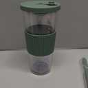 700ml/24oz Large Capacity Double-Layer Cup Outdoor Portable Large Hole Cup-Transparent olive green cover