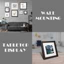 3 x Hongkee 6x6 Black Picture Frames set of 3, Made of Wooden and Real Glass Square Photo frame - Displays 4x4 Picture With Mat or 6 x 6 Without Mat, Desktop & Wall Collage Frame set