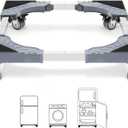 W B D WEIBIDA Appliance Dolly Cart with 4 Locking Twin Wheels Mini Fridge Stand Adjustable Furniture Mover Mobile Roller Base for Washing Machine, Dryer, Refrigerator, Laundry Pedestal (Gray)