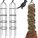 2-Pack 6FT Garden Obelisk Trellis for Climbing Plants,70Metal Plant Support Tower, Heavy Duty Thickened Tube,Rustproof Black Flower Stand for Vines, Roses, Outdoor & Indoor Use