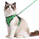 rabbitgoo Cat Harness and Leash for Walking, Escape Proof Soft Adjustable Vest Harnesses for Cats, Easy Control Breathable Reflective Strips Jacket, Grass Green, XS