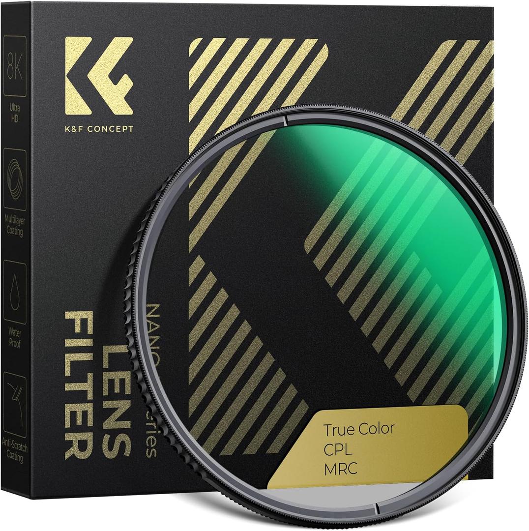 K&F CONCEPT 58mm True Color Polarizer Lens Filter Circular Polarizing Filter for Camera Lens with 28 Multi-Coated (Nano-X Series)
