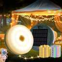 180LEDs 33FT Solar Camping String Lights,Rechargeable 4 in1 Fairy Lights with 13 Lighting Modes&Timer,Waterproof Christmas Twinkle Lights for Tent,Yard,Outdoor,Garden,Hiking,Travel Decor