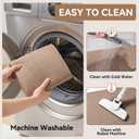 Kitchen Runner Rugs Non Slip Washable, Linen-Like 0.3" Thick Cushioned Absorbent Kitchen Mats for Floor, Mild Anti-Fatigue Long Sink Floor Mat Laundry Standing Mat, Easy Clean, Brown 17"x59"