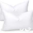 Zibroges Goose Feather Bed Pillow Queen Size Set of 2