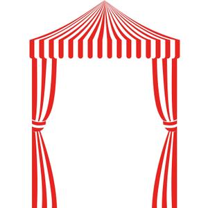 Ziliny 3 Pcs Carnival Party Decorations Circus Tent Awning Halloween Red White Banner Concession Stand(Striped Style)