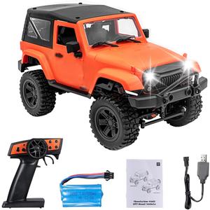 GoolRC f1 RC Car, 1/14 Scale 2.4GHz 4WD High Speed Off Road Monster Truck with LED Light for Teens and Adults (Orange Hardtop)