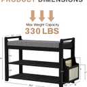 Homaxy 2-Tier Shoe Rack Bench, 28.2 in, Black and Dark Grey
