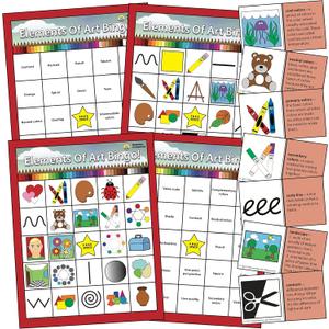 Elements of Art Bingo! Double Sided with Words & Pictures