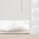 Nuloom Jeni Off-White, 6' x 9', Solid Faux Rabbit, Fluffy and Cozy, High Traffic, Stain Resistant, Easy Clean, Durable Washable Area Rug for Bedroom, Living Room, Dining, Den, Foyer, Entryway