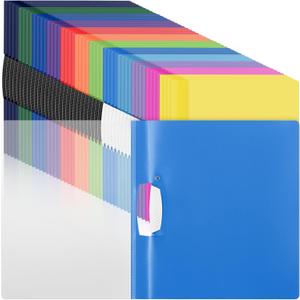 Patelai 48 Pcs Plastic Folders with 2 Pockets and 3 Prongs Home Folders with Card Slot Letter Size Heavy Duty Report Covers for Back to School(Multicolor,Novel Style)